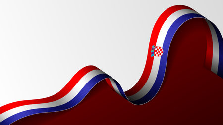 Croatia ribbon flag background. Element of impact for the use you want to make of it.のイラスト素材
