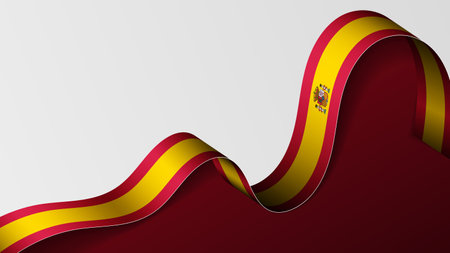 Spain ribbon flag background. Element of impact for the use you want to make of it.のイラスト素材