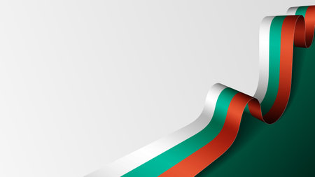 Bulgaria ribbon flag background. Element of impact for the use you want to make of it.のイラスト素材
