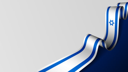 Israel ribbon flag background. Element of impact for the use you want to make of it.のイラスト素材