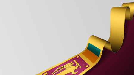 SriLanka ribbon flag background. Element of impact for the use you want to make of it.のイラスト素材