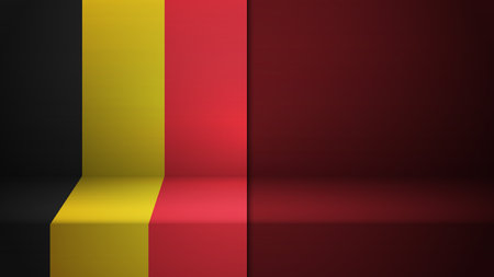3d background with flag of Belgium. An element of impact for the use you want to make of it.のイラスト素材