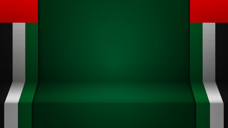 3d background with flag of UAE. An element of impact for the use you want to make of it.のイラスト素材