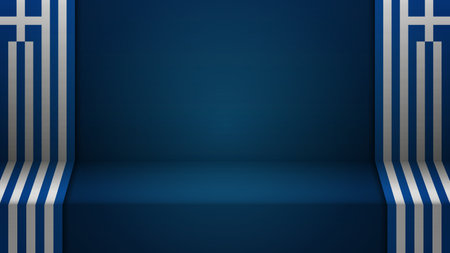 3d background with flag of Greece. An element of impact for the use you want to make of it.のイラスト素材