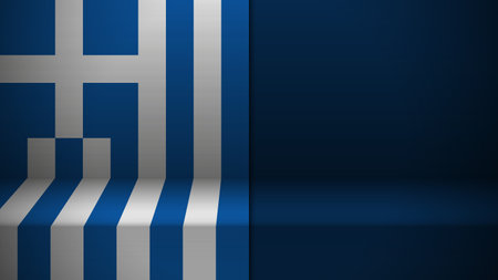 3d background with flag of Greece. An element of impact for the use you want to make of it.のイラスト素材