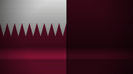 3d background with flag of Qatar. An element of impact for the use you want to make of it.のイラスト素材