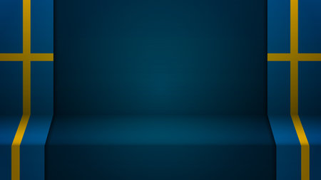 3d background with flag of Sweden. An element of impact for the use you want to make of it.のイラスト素材