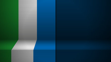 3d background with flag of Sierra Leone. An element of impact for the use you want to make of it.のイラスト素材