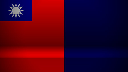 3d background with flag of Taiwan. An element of impact for the use you want to make of it.のイラスト素材