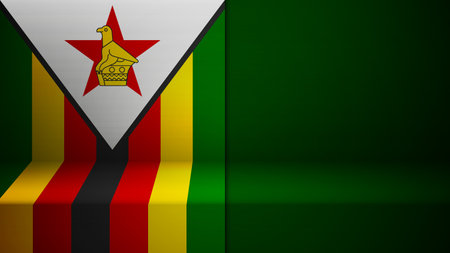 3d background with flag of Zimbabwe. An element of impact for the use you want to make of it.のイラスト素材