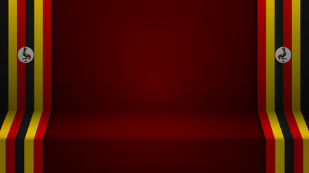 3d background with flag of Uganda. An element of impact for the use you want to make of it.のイラスト素材