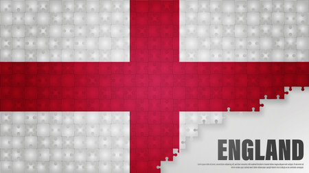 England jigsaw flag background. Element of impact for the use you want to make of it.のイラスト素材