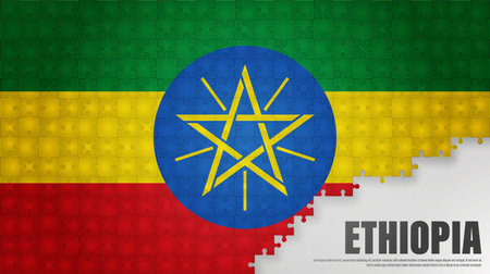 Ethiopia jigsaw flag background. Element of impact for the use you want to make of it.のイラスト素材
