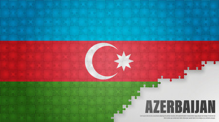 Azerbaijan jigsaw flag background. Element of impact for the use you want to make of it.のイラスト素材