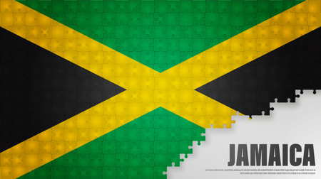 Jamaica jigsaw flag background. Element of impact for the use you want to make of it.のイラスト素材