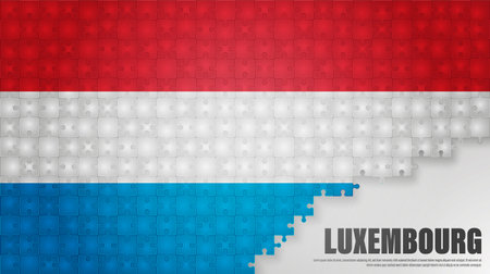 Luxembourg jigsaw flag background. Element of impact for the use you want to make of it.のイラスト素材