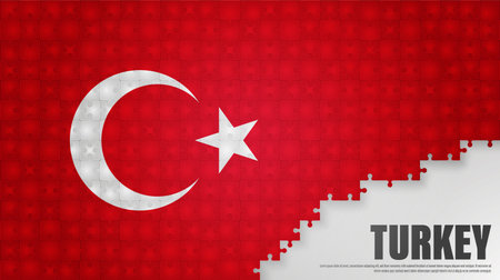 Turkey jigsaw flag background. Element of impact for the use you want to make of it.のイラスト素材