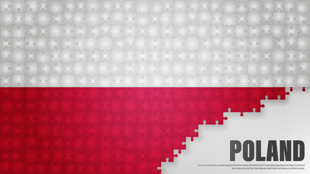 Poland jigsaw flag background. Element of impact for the use you want to make of it.のイラスト素材