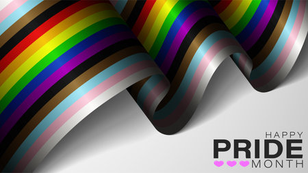 Background with LGBTQ inclusive pride flag. Perfect element also for Pride Month events. Tolerance and freedom concept.のイラスト素材