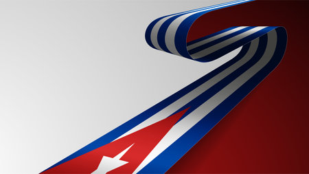 Realistic ribbon background with flag of Cuba. An element of impact for the use you want to make of it.のイラスト素材