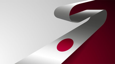 Realistic ribbon background with flag of Japan. An element of impact for the use you want to make of it.のイラスト素材