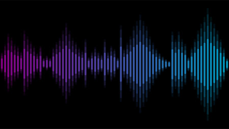Modern sound wave equalizer on dark background. Perfect for any use.のイラスト素材