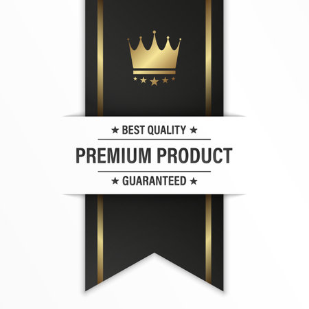 Luxury gold badges and labels premium quality product. Perfect for any useのイラスト素材