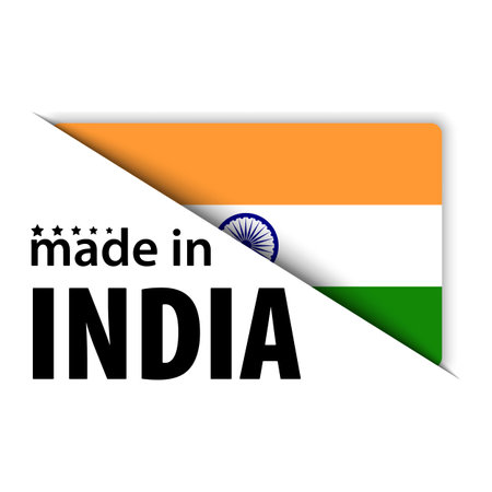 Made in India graphic and label. Element of impact for the use you want to make of it.のイラスト素材
