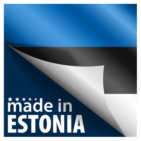 Made in Estonia graphic and label. Element of impact for the use you want to make of it.のイラスト素材