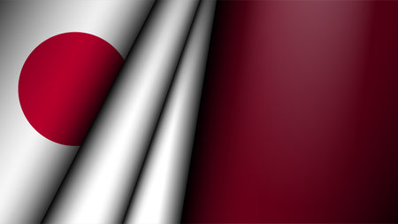 Folded flag of Japan graphic and label. Element of impact for the use you want to make of it.のイラスト素材