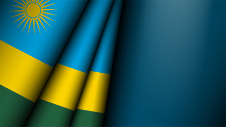 Folded flag of Rwanda graphic and label. Element of impact for the use you want to make of it.のイラスト素材