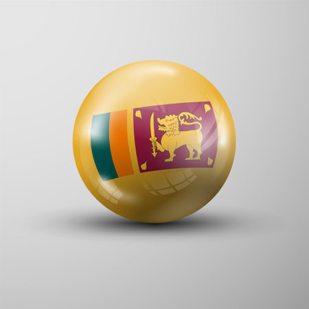 3d sphere background with flag of SriLanka. An element of impact for the use you want to make of it.のイラスト素材