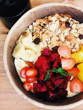 bali indonesia food cangu restaurant cafe fruitの写真素材