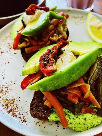 bali indonesia food cangu restaurant cafe fruitの写真素材