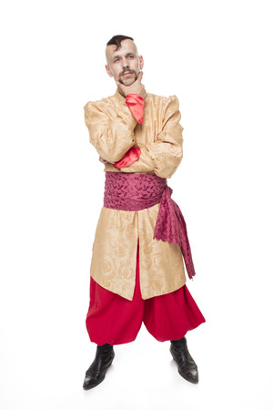 One Cossack in white background. Isolatedの写真素材