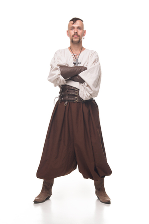 One Cossack in white background. Isolatedの写真素材