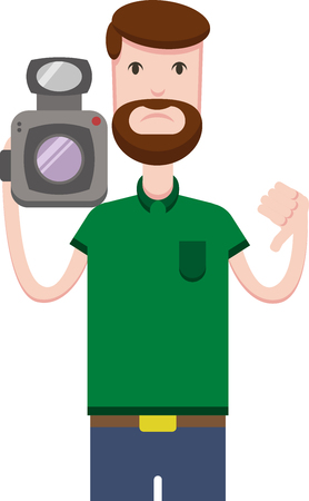 Vector image of man with a video cameraのイラスト素材