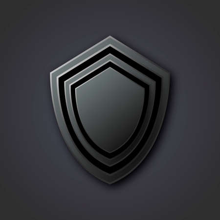 Design of the antivirus shield icon on a dark gray backgroundの写真素材