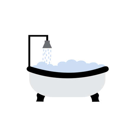 bathtub vector illustration design suitable for bathroom design flat illustrationのイラスト素材