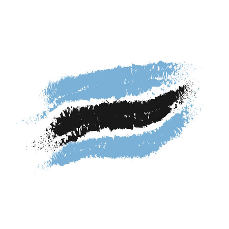Grunge brush stroke in the form of the flag of Botswanaのイラスト素材