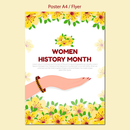 Flower greeting card with hand and flowers. Womens day vector illustrationのイラスト素材