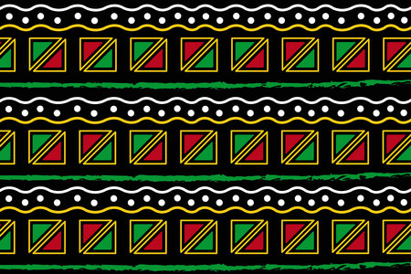 Seamless pattern with African tribal motifs. Vector illustration.のイラスト素材