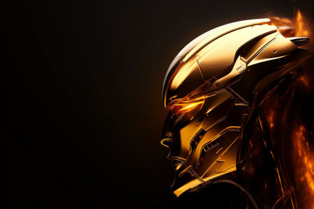 A cyborg robot woman, blending human and machine elements, idea of the fusion of technology and biology. High quality photoの素材