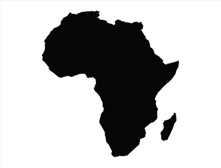 Black Africa map on a white background. High resolution. Mercator projection.のイラスト素材