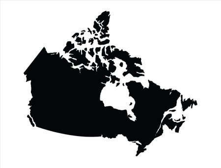 Black Map of Canada on a white background. vector fileのイラスト素材
