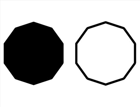 decagon vector icon Vector Art on White Backgroundのイラスト素材