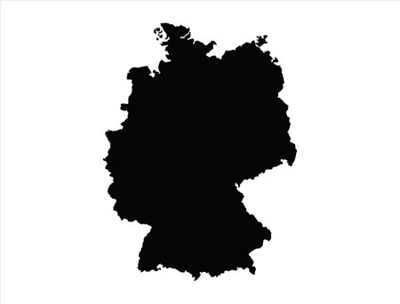 Black Map of Germany on White Background. High resolution. Mercator projection.のイラスト素材