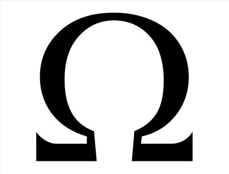 Omega Sign Silhouette Vector Art on White Backgroundのイラスト素材
