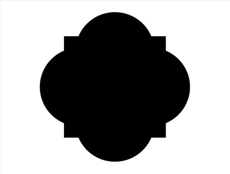 Quatrefoil symbol silhouette Vector Art on White Backgroundのイラスト素材