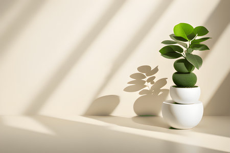 Minimalist abstract light beige product display background, 3D renderの素材